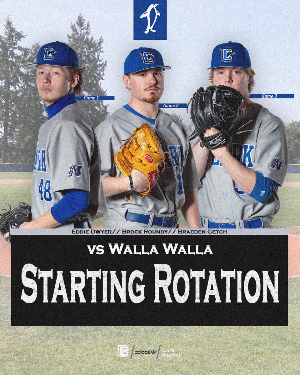 The good weather has left us but the good baseball hasn’t. Join us on Saturday and Sunday as we host Walla Walla 🐧 #clarkcollege | #clarkpenguins | #grit2great