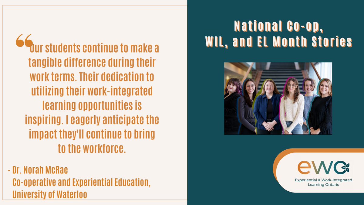 Experiential & Work-Integrated Learning Ontario (@ewocoop) on Twitter photo Learn more about the inspiring students from <a href="/HireWaterloo/">UWaterloo Co-operative and Experiential Education</a> who were named Co-op Student of the Year award recipients: uwaterloo.ca/news/co-op-stu…
<a href="/UWaterloo/">University of Waterloo</a> #coop #inspiredWIL Learn more about the inspiring students from <a href="/HireWaterloo/">UWaterloo Co-operative and Experiential Education</a> who were named Co-op Student of the Year award recipients: uwaterloo.ca/news/co-op-stu…
<a href="/UWaterloo/">University of Waterloo</a> #coop #inspiredWIL