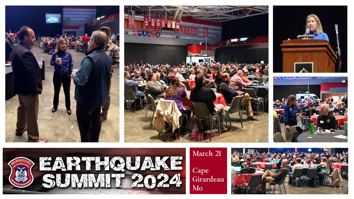 Great experience today @MoSEMA_ 's 2024 Earthquake Summit. FEMA Region 7 Administrator Andrea Spillars had an opportunity to address the 500+ attendees gathered to learn/discuss EQ preparedness, response & recovery in the New Madrid Seismic Zone. #mowx, #tnwx, #arwx, #ilwx
