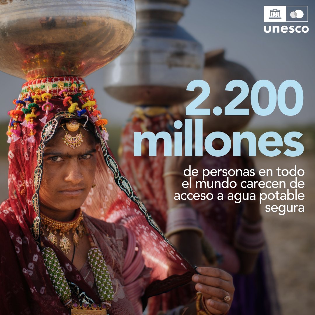 El agua limpia es un derecho humano básico. Sin embargo, 2.200 millones de personas en todo el mundo no tienen acceso a agua potable. Comparte para dejar en claro que es urgente garantizar agua potable para todos. #ActúaAhora Vía @UNESCO_es