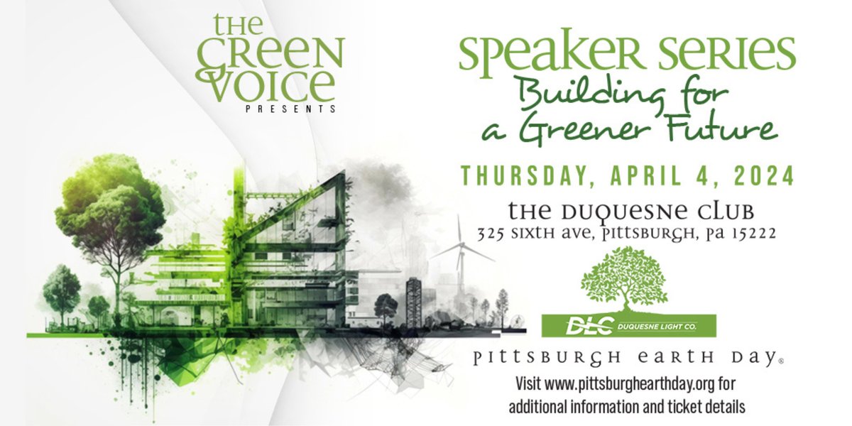 Mark your calendars for this panel discussion on the future of green #building and #design. Moderated by <a href="/ervin_grant/">Grant Ervin</a> and sponsored by <a href="/DuquesneLight/">Duquesne Light Co.</a>, <a href="/PITTOHIO/">shrads</a>, Koppers, Inc., <a href="/CarmeuseA/">Carmeuse Americas</a>, <a href="/CovestroUS/">CovestroUS</a>, #GBA, Master Builders'​ Association of Western PA, S&amp;B USA, and <a href="/WeAreVolpatt/">Volpatt Construction</a>.
