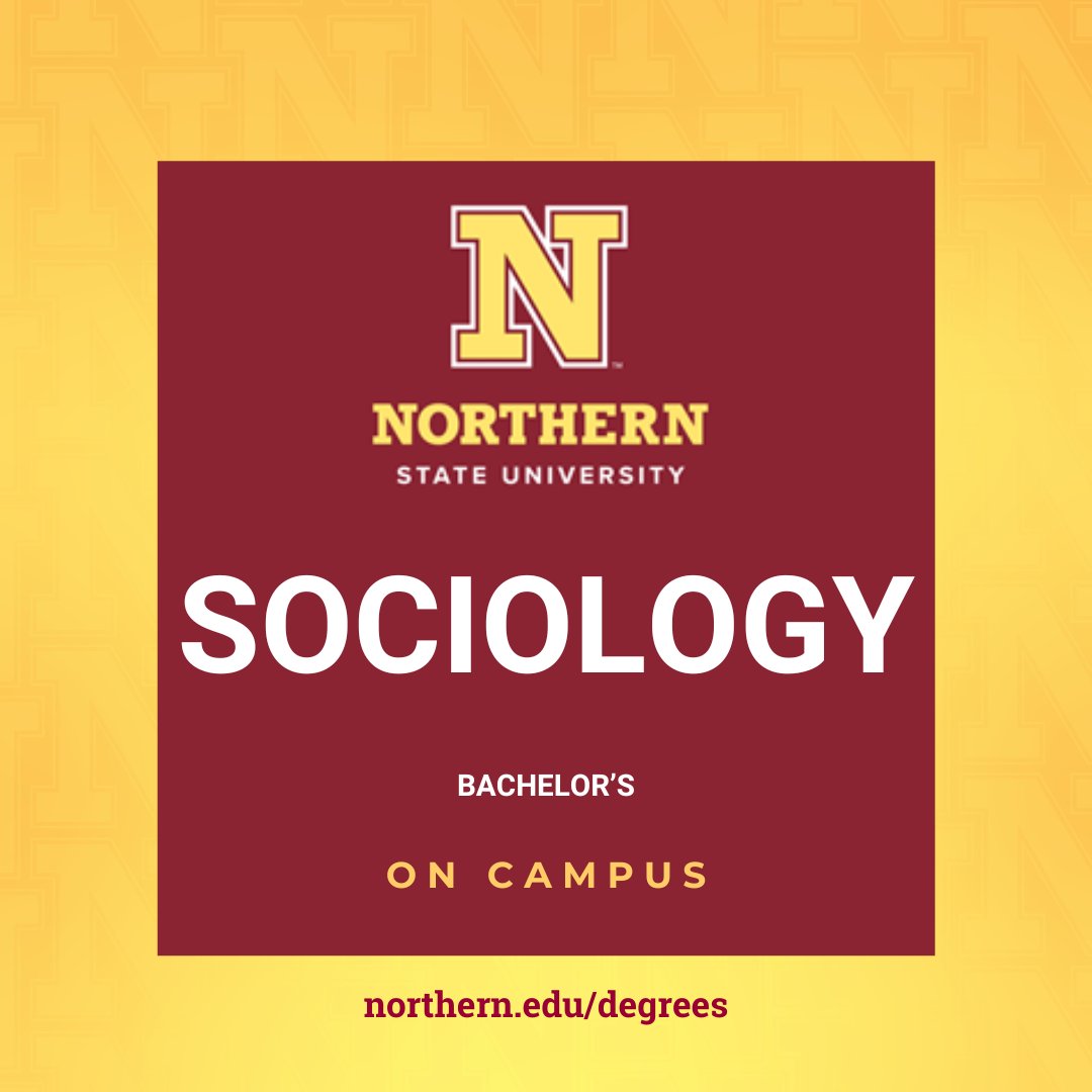 With this #NorthernStateU major, you’ll be prepared for jobs in the fields such as law, law enforcement, social welfare, business administration, education, communications and advocacy. Bonus: You can earn a Master’s Degree in five years! See the courses: northern.edu/degrees/sociol…