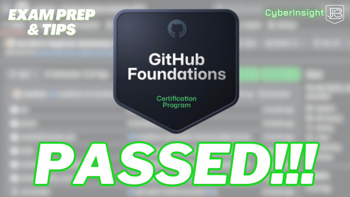 JBizzle703's tweet image. In celebration of passing my @github Foundations exam, I&apos;m going to give away 6 vouchers for @andrewbrown&apos;s paid GitHub Foundations course that I used to help study!

To win:
✅ Be subscribed to youtube.com/c/cyberinsight
✍️ Leave a comment on my GitHub Foundations exam review video…
