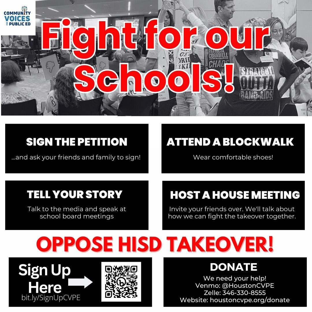 Brizzy10193246's tweet photo. #HISD
#FireMikeMiles
#SOS save our schools
#CVPE
When our schools in HISD are under attack..what do we do?
Fight Back! https://t.co/Qn8aR0WjLB