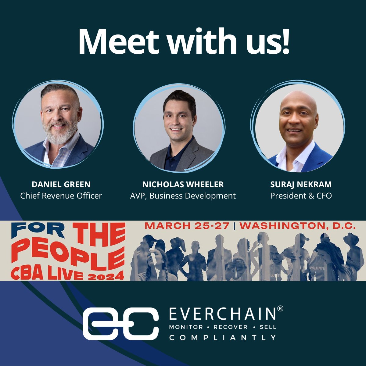 EverChain's dynamic team will be at #CBALive2024 in Washington, D.C. next week. Don't miss the chance to arrange a meeting with us. Visit hubs.la/Q02qjBQx0 to schedule an appointment.