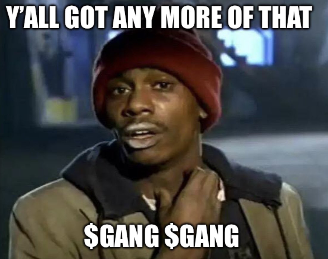 What’s up $GANG fam

♻️ I’m retweeting everyone all day

⬇️ Comment $GANG $GANG and I’ll show you
 
$GANG $BLOCK $GMRX $PARAM