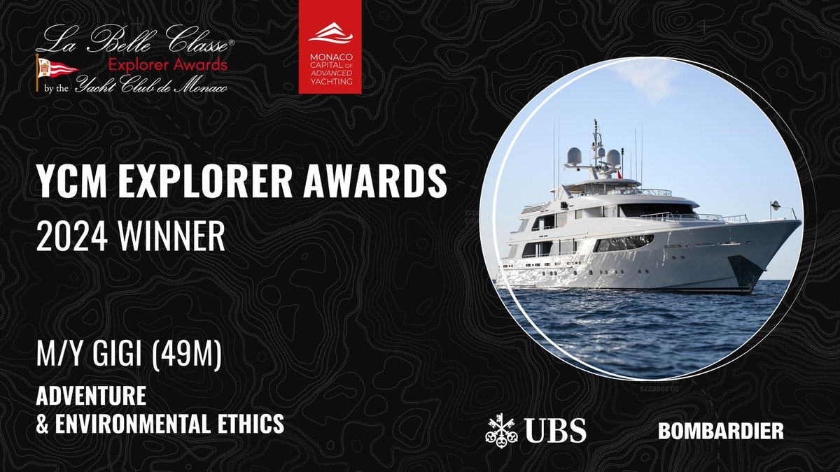 ExplorerAwards 📷 Le M/Y GIGI 49m de Carl Allen remporte l'Award 'Aventure & Éthique Environnementale' pour ses explorations et son engagement philanthropique avec Allen Exploration. 📷 urlz.fr/pYDs #YachtClubMonaco #Monaco #LaBelleClasseSuperyachts