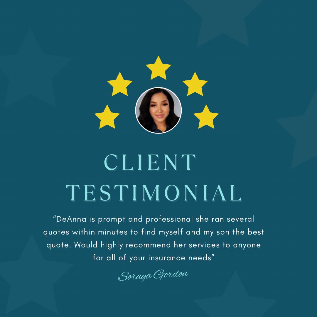 DeAnnasellsins's tweet image. Client Testimonial⭐️ A Google review and referral is the best compliment I can receive! ✨💓 Thank you so much Soraya for trusting me with your insurance needs! 💫🔖

If you have any questions about insurance feel free to message me. I’m here to help! ❤️
#Denver #denverinsurance