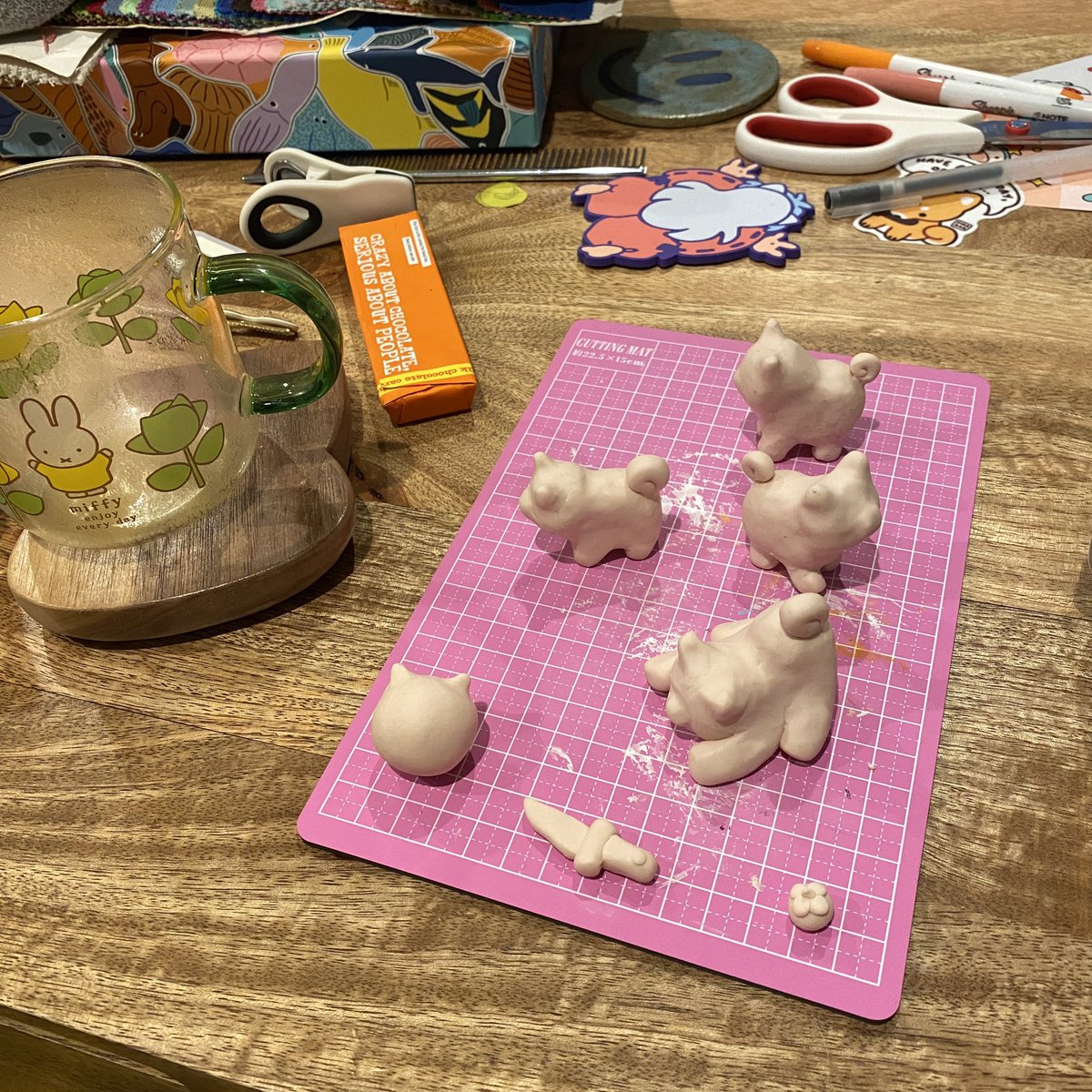 I made little porcelain guys. I’m on my way to make 100