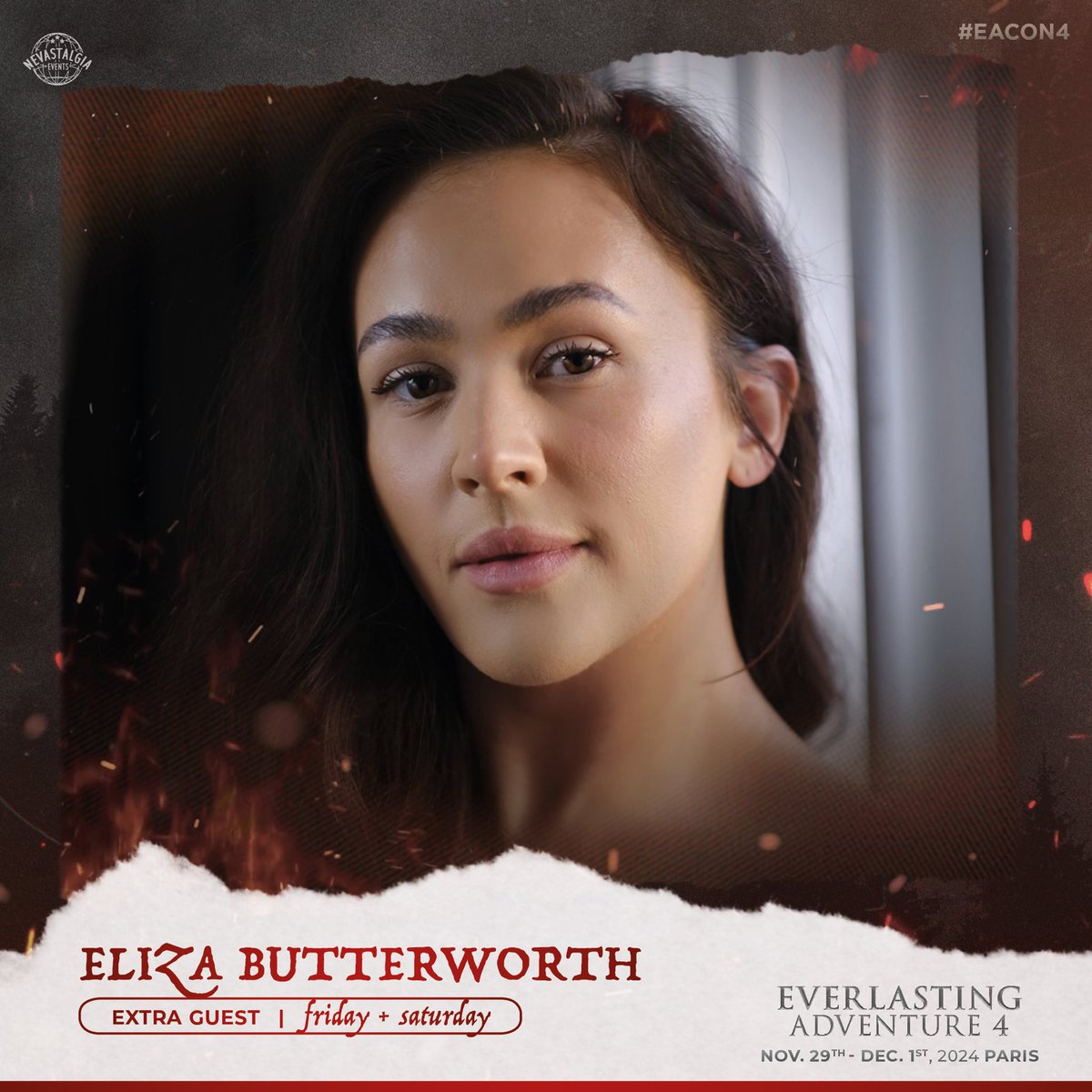 #EACON4 — NEW GUEST: ELIZA BUTTERWORTH ⚔️ She's making her big return for the third year in a row, & it's always a real pleasure to work with her: please welcome once again Eliza Butterworth! Her extras will also go on sale at 9pm billetweb.fr/eacon4 #TheLastKingdom #TLK