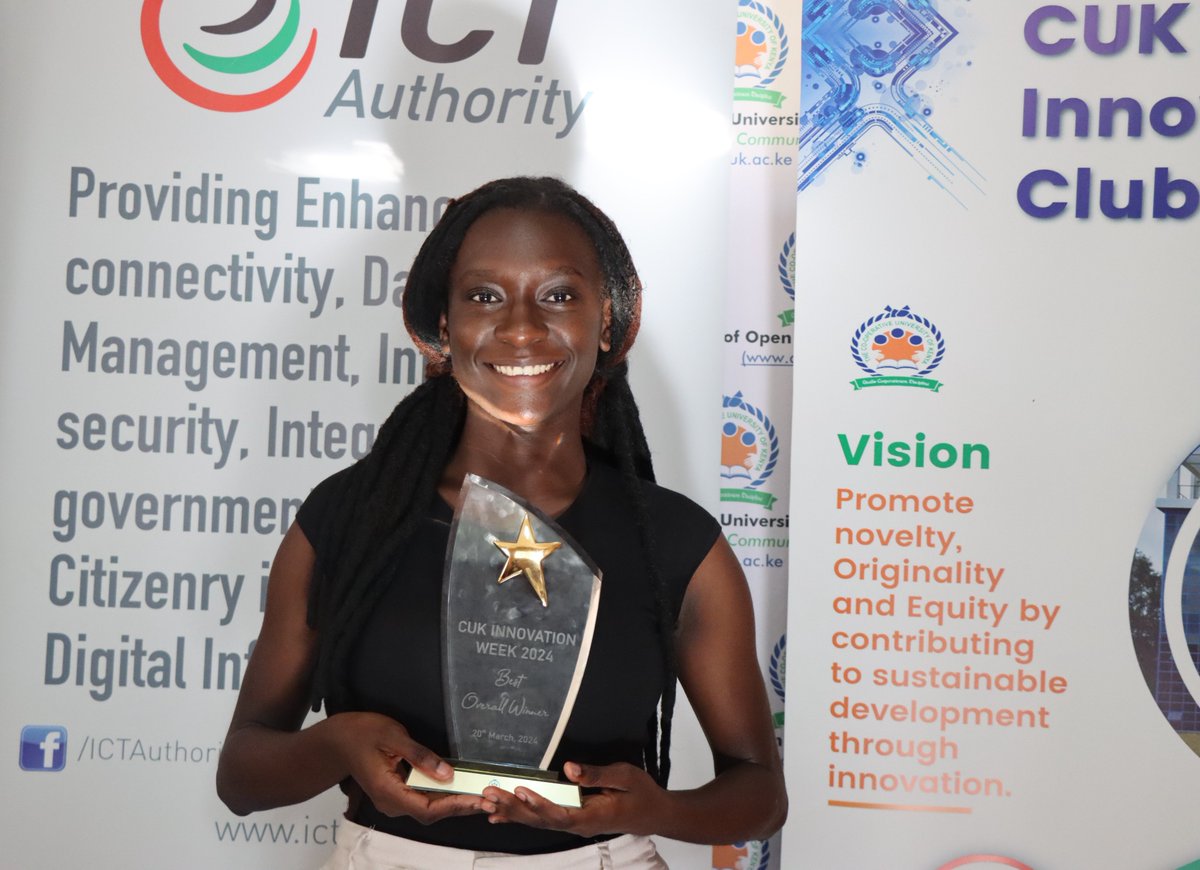 CoopVarsityKE's tweet photo. @kwara_miss was the Best Overall student winner in the just concluded #CareerandInnovationWeek2024 after presenting "Vena Vicio" innovation project. https://t.co/YDMYYiiAgn