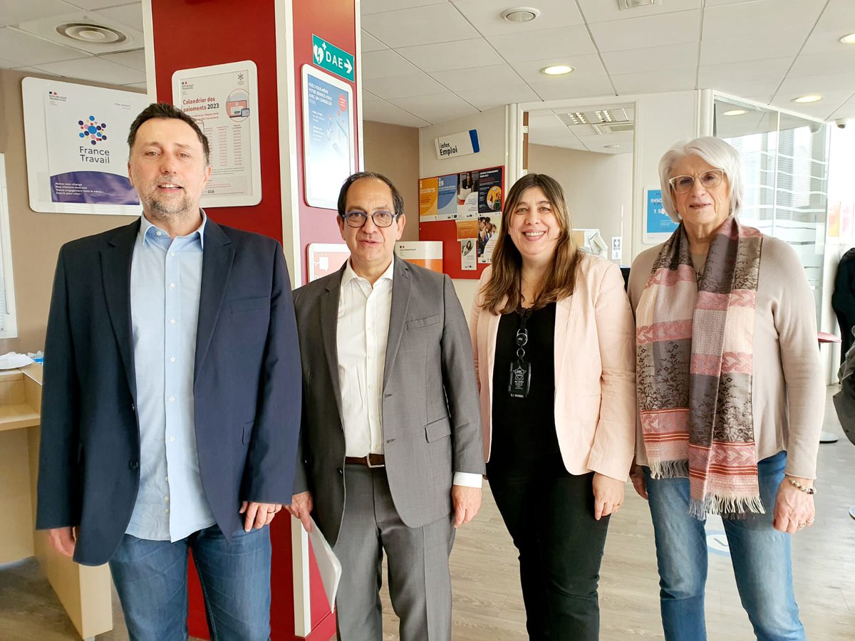 Visite ce jour de l'agence France Travail d'Arpajon par  Monsieur Christian Béraud Maire d'Arpajon et Vice-Président de Cœur d'Essonne Agglomération.