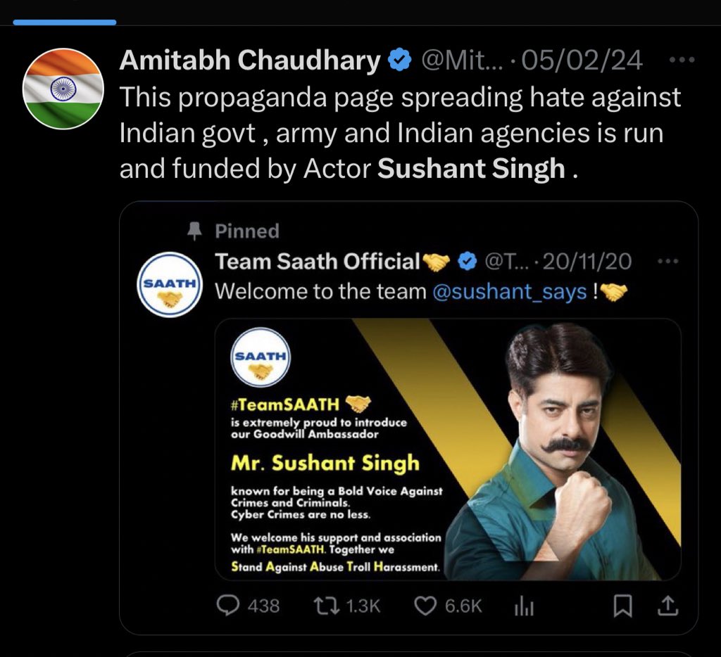 MithilaWaala's tweet image. Actor #SushantSingh’s name comes up in Court during hearing on Anti-Hindu Delhi riots of 2020, he was in close touch with UAPA accused #UmarKhalid.

Have never been wrong in recognising these anti Hindu anti Nationals . Have always been saying that this Man is a hate mongering…