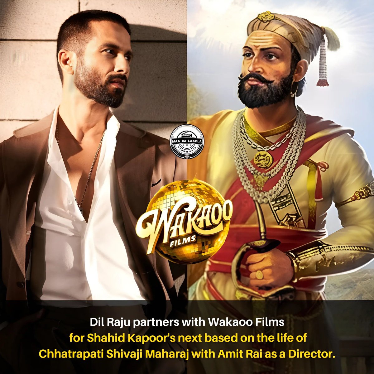 #DilRaju partners with #WakaooFilms for #ShahidKapoor's next based on the life of #ChhatrapatiShivajiMaharaj with #AmitRai as a Director. ⚔️🛡️🕉️

@shahidkapoor @wakaoofilms #Shanatics
