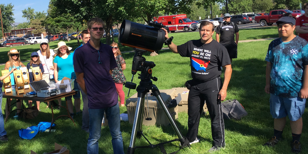 Join <a href="/AstronomyatACC/">ACC Astronomy</a> for a #SolarEclipse viewing event at the Littleton Campus (west patio) on Monday, April 8, from 11:30am – 2:00pm. Telescopes &amp; viewers will be available to safely observe the eclipse. arapahoe.edu/events
