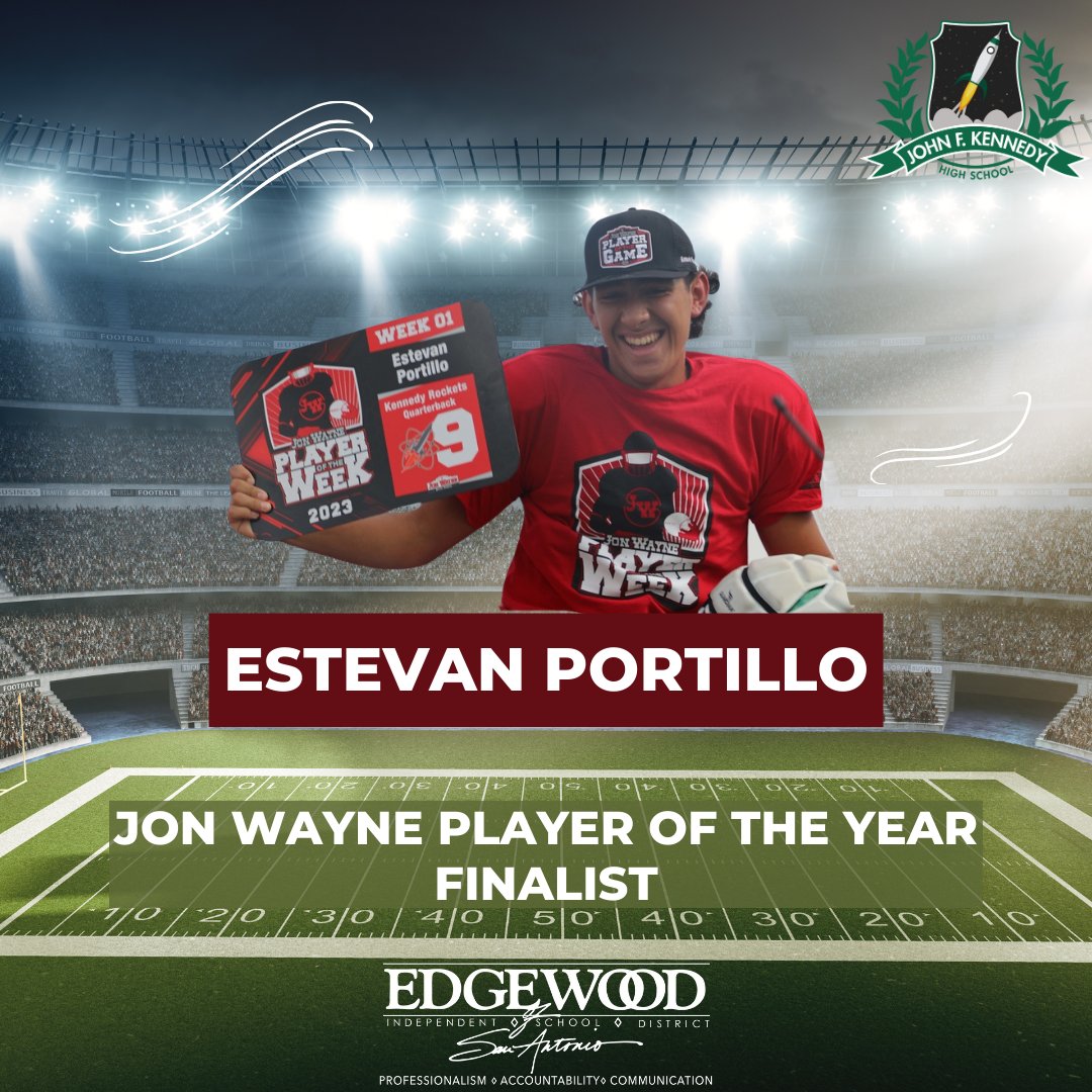 🎉 Join us for an unforgettable evening at 'Edgewood Night'! 🏈🌟 Plus, witness the announcement of the Jon Wayne Players of the Year! 🏆 Estevan Portillo from @JFKennedyHighS is a finalist, let's show our support and District pride! 🎉 bit.ly/3VrYA4C