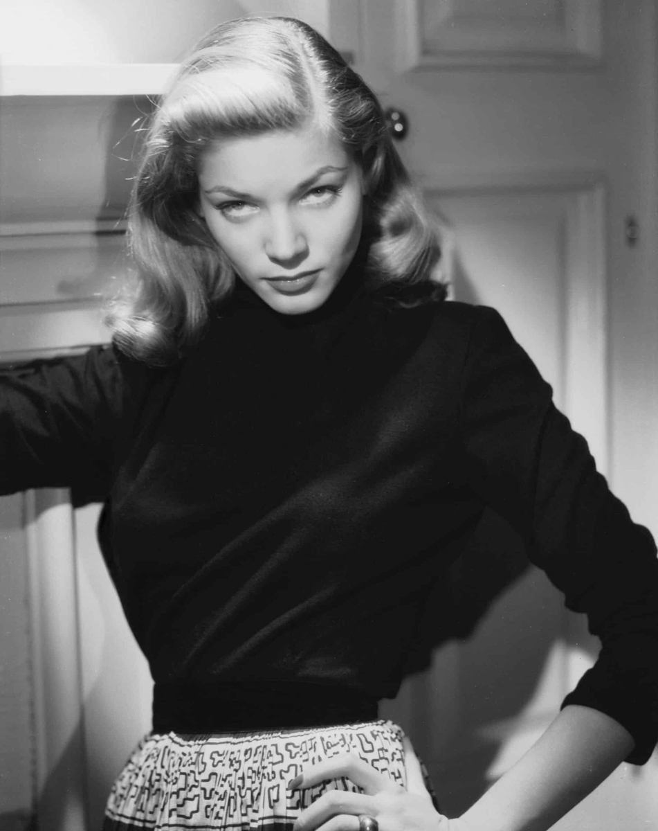 'I used to tremble from nerves so badly that the only way I could hold my head steady was to lower my chin practically to my chest and look up at Bogie. That was the beginning of The Look.'

- Lauren Bacall

#LaurenBacall #TCMParty