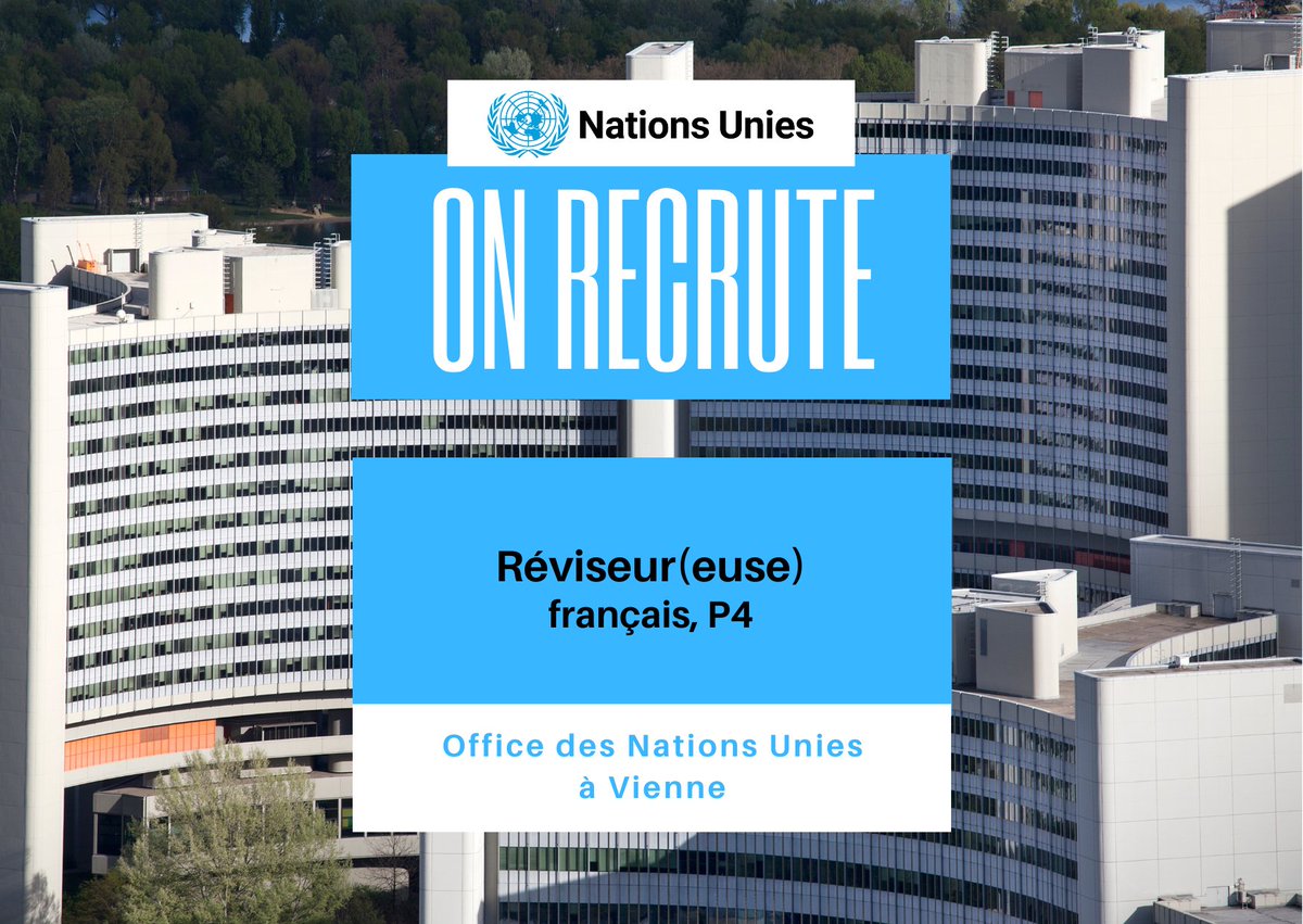 🔔 L'ONU à Vienne lance un appel à candidatures! Il faut avoir: ✅ réussi le concours de l'ONU correspondant ✅ #français (language principale), #anglais + une autre langue officielle ✅ 5 ans d'expérience Infos▶️ bit.ly/3vojUh2 📆 Postulez au plus tard le 2 avril 2024