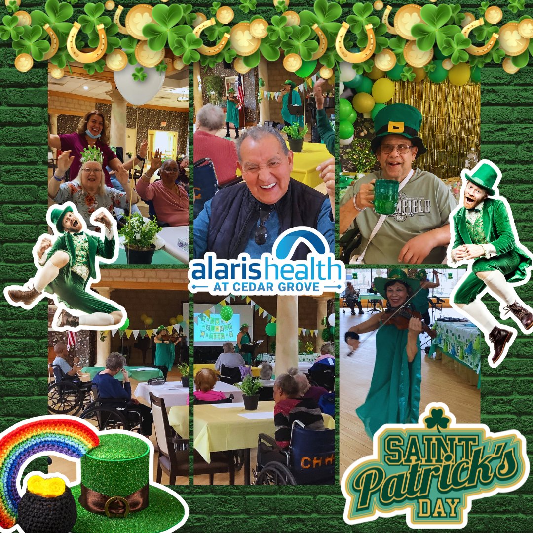 Residents at Alaris Health Cedar Grove kept the St. Patrick's Day spirit alive with an Irish Festival Day! 🍀🎻 Enjoyed captivating Celtic violin tunes and lively river dancing from one of their beloved entertainers. #StPatricksDay #IrishFestival #CommunitySpirit