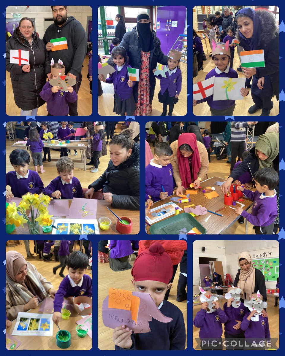 Reception started our Eastwood International Day by sharing an arts and crafts session for families. Our countries were India and England. #namaste #buildingbrighterfutures @50TTDBradford #familyengagement @SchsofSanctuary