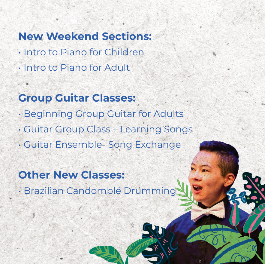 🌻Spring Quarter is here and we're thrilled to introduce exciting new offerings at CMC! Whether you're a child or an adult, there's a musical class tailored for you to enjoy. Check out our latest additions here. 👇

More information here: hubs.ly/Q02pG5mH0