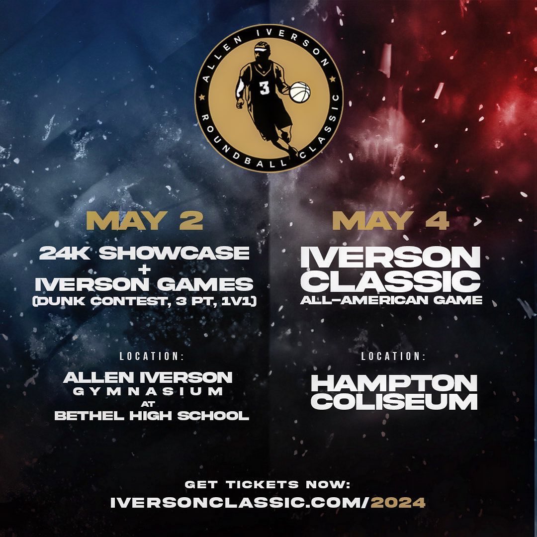 It’s about that time 🔥🔥🔥 Virginia, the hype is real. Lock in those seats today. Iverson Classic All-American Week is coming. #iversonclassic Tickets: Iversonclassic.com/2024