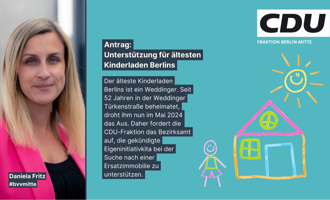 Großartig: Unser Antrag zur Unterstützung des ältesten Kinderladens Berlins am Weddinger Schillerpark wurde von der #bvvmitte mit breiter Mehrheit beschlossen 🎉 #kinderlachen #fürdiekinder #wedding