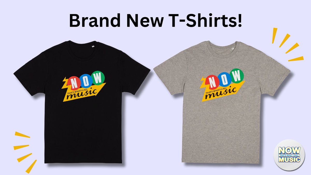 Brand new T-shirts available NOW! 🤩 Classic retro design! Available in grey or black 🔥 Get yours: nowmusic.com/collections/me…