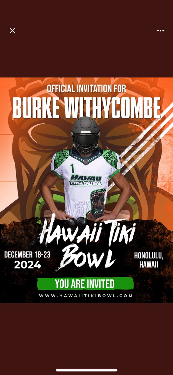 Burke Withycombe (@burkewithycombe) on Twitter photo Thank you <a href="/HawaiiTikiBowl/">Hawaii Tiki Bowl</a> for the invitation!! Beyond blessed for this opportunity!! Can’t wait to get out there and compete‼️@steiner_coach <a href="/FBCoachGerman/">Jesse German</a> <a href="/CoachFranz56/">Coach Franz</a> <a href="/MikeSchmittFB/">Hurricane Football</a> Thank you <a href="/HawaiiTikiBowl/">Hawaii Tiki Bowl</a> for the invitation!! Beyond blessed for this opportunity!! Can’t wait to get out there and compete‼️@steiner_coach <a href="/FBCoachGerman/">Jesse German</a> <a href="/CoachFranz56/">Coach Franz</a> <a href="/MikeSchmittFB/">Hurricane Football</a>