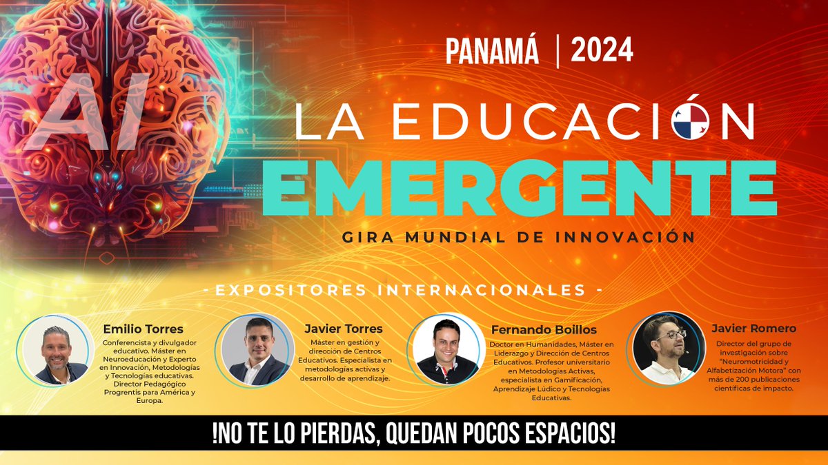 Descubre la innovación educativa con 4 expertos internacionales en neuroeducación, metodologías activas, gamificación, lenguaje, neuropsicología y neuromotricidad en la Gira Mundial de Innovación. 
Confirma asistencia: wa.link/hmsxmw