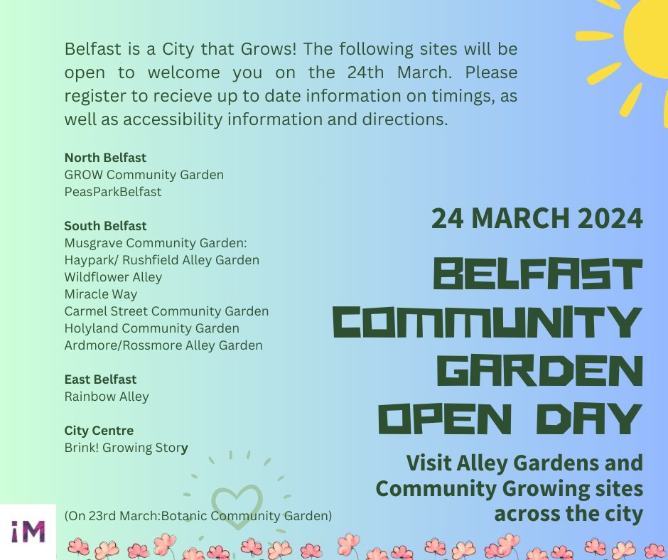 How does my Garden Grow? Belfast 2nd annual community garden open day, Sunday 24th March 2024. Register here farmgarden.org.uk/civicrm/event/…