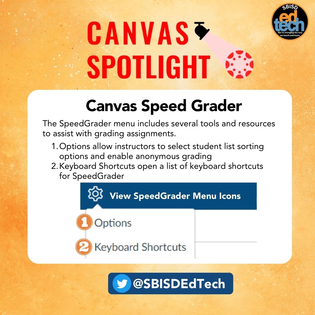 💻 #TuesdayTechTip Looking to level up your grading game? The @Canvas_by_Inst SpeedGrader menu includes several tools and resources to assist with grading assignments. 🔗Learn more here tinyurl.com/2bvp2szs #SBISDEdTech