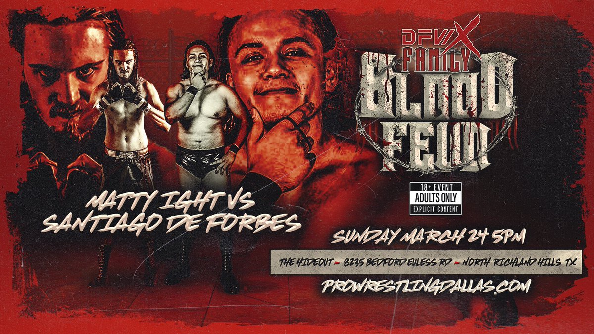 This Sunday, March 24th at #thehideout in Fort Worth/ North Richland Hills Tix: ProWrestlingDallas.com