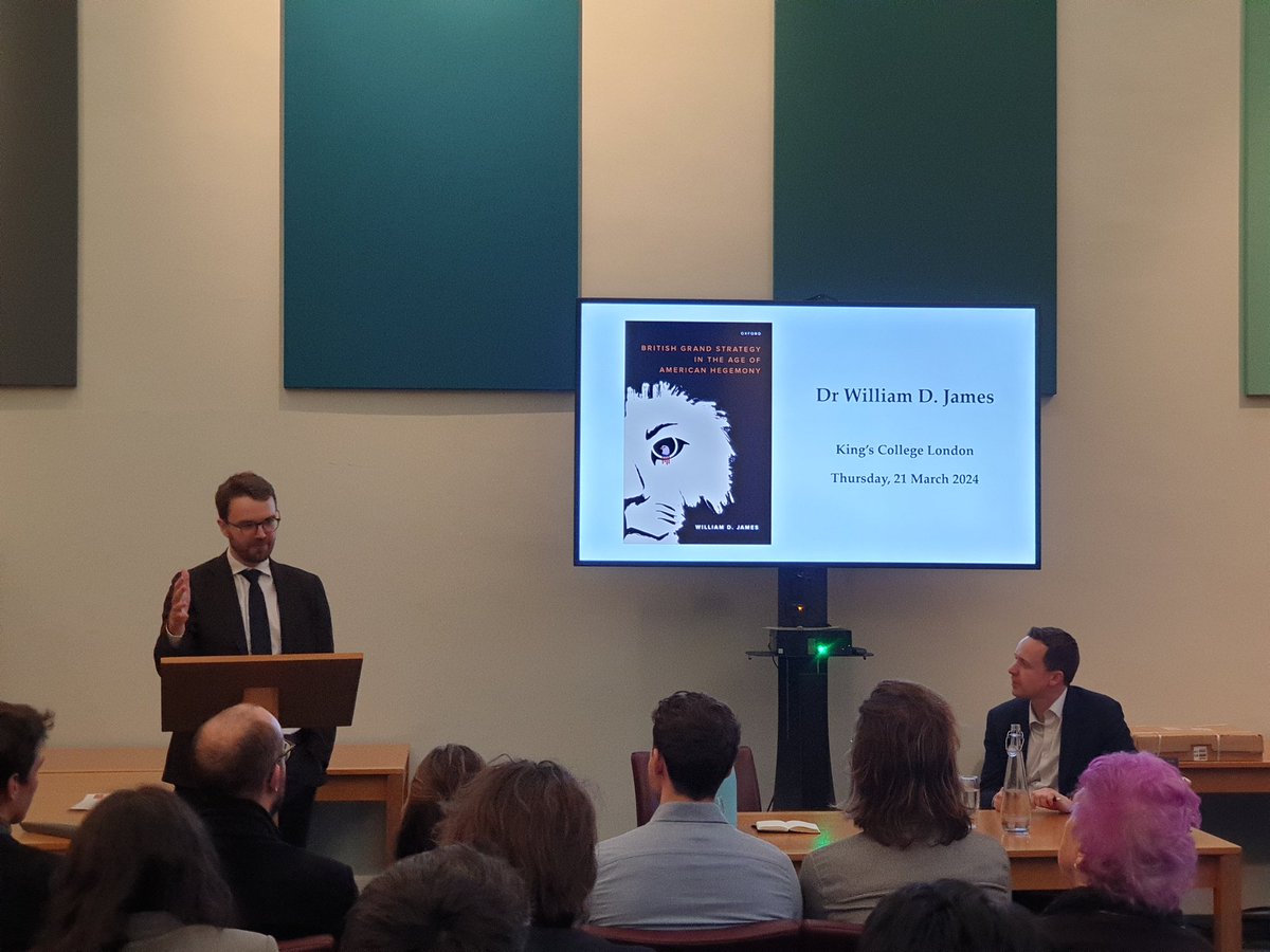 Happening now: @w_d_james book launch 'British Grand Strategy in the age of American Hegemony', at @KCL_CGS @warstudies