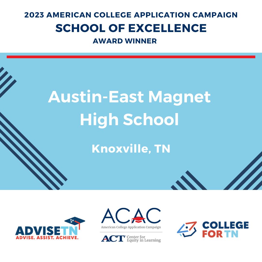 We’re proud that AdviseTN school @AustinEastHS has been named an @American_CAC School of Excellence Award winner for their outstanding commitment to helping students with college applications. Great work building a strong college-going culture!