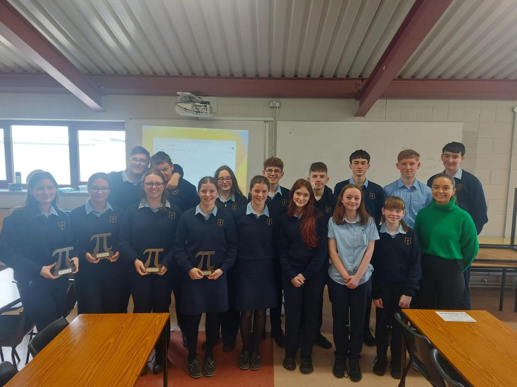 Congratulations to all our 3rd Year students who took part in the IMTA Pi Quiz last week. A special well done to our winners Nadine, Anna, Aleksandra and Zita who will be competing in Maynooth on April 20th in the National Final. Wishing them the best of luck!