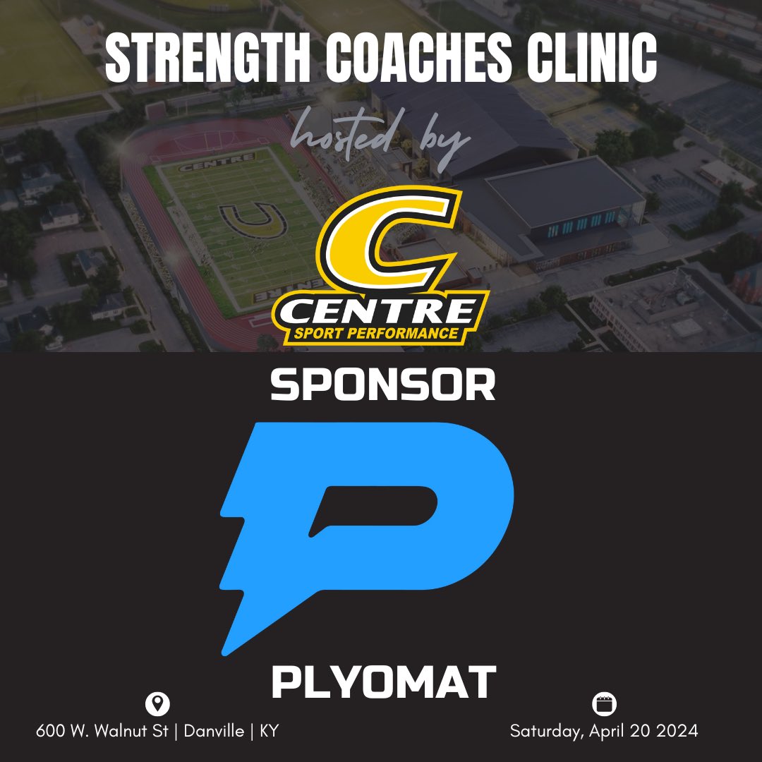 Sponsor Announcement for the first @CentreSportPerf Strength Coaches Clinic - @Plyomat Spots are running out! Make sure you secure your spot! 🔗 Sign-Up! Its FREE! 🔗 forms.gle/PBJv7TRSLQ7hva… The reason we can offer this clinic for FREE and get quality speakers, like…