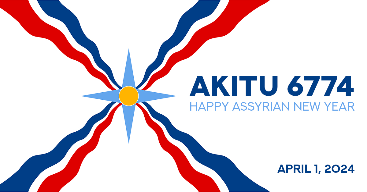 Today marks the #AssyrianNewYear 6774, called “Akitu,” which signifies the renewal of nature and humanity over hardships and difficulties. To our Assyrian friends and neighbors in the 22nd District and around the world, Happy Akitu! I wish you all a prosperous New Year.