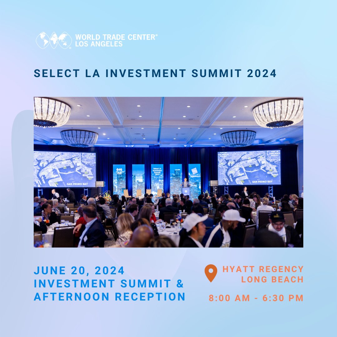 ✨ Join us on June 20th in the City of Long Beach for our upcoming Select LA Investment Summit. To learn more and register visit 👉 bit.ly/43De3k5