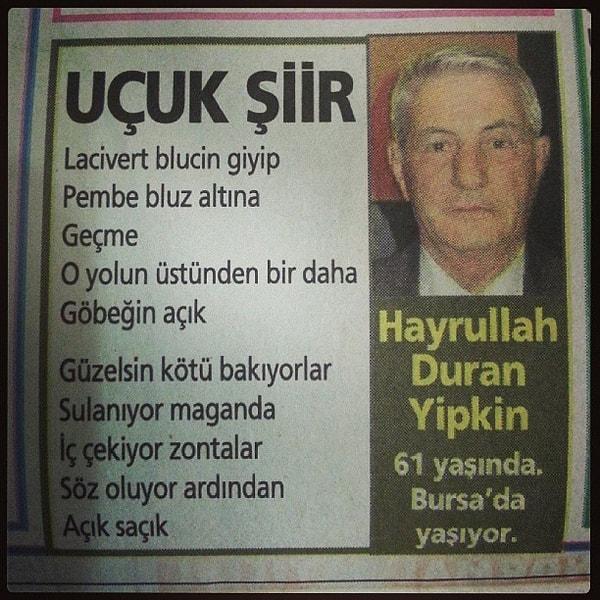Şiirsel olarak burdayız...