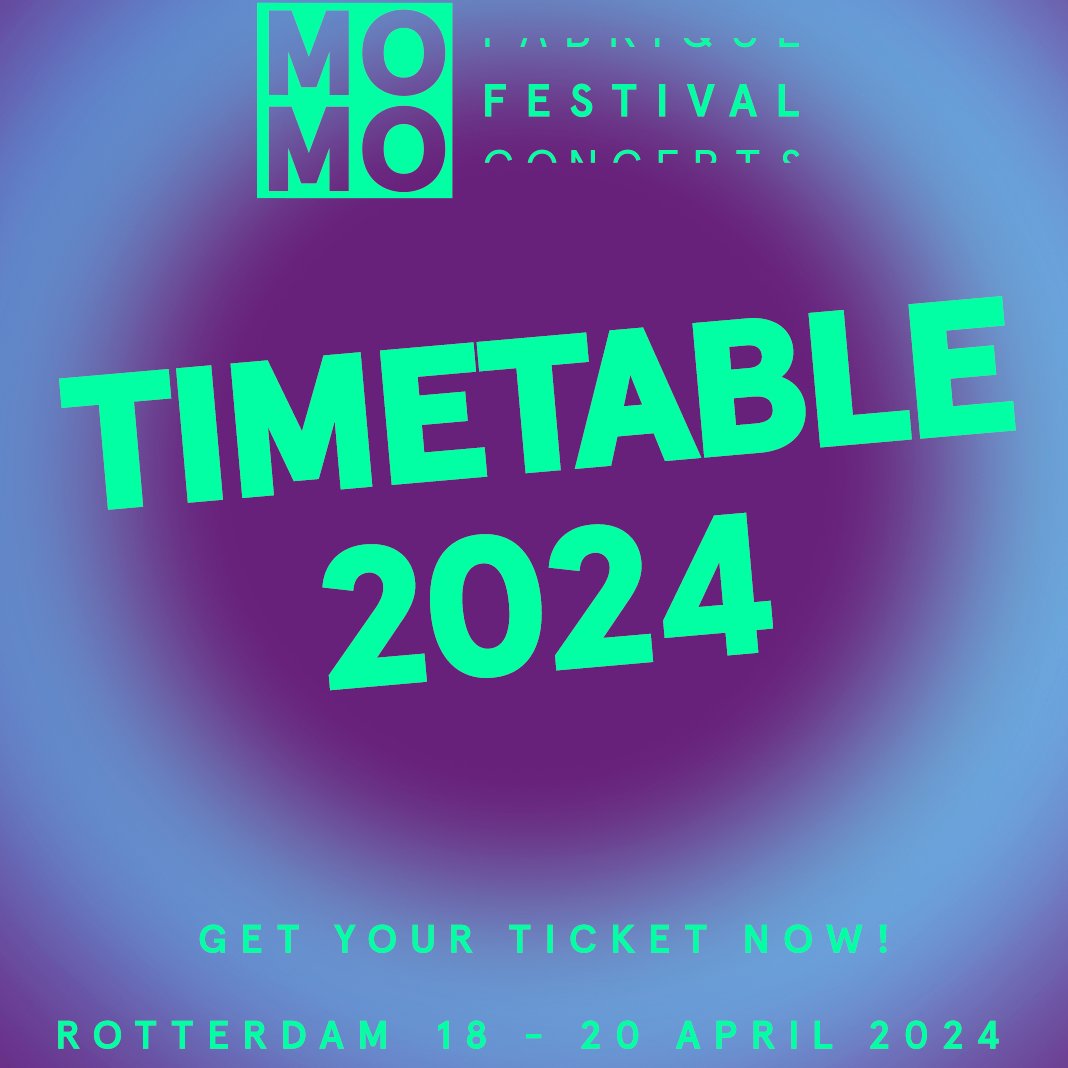 HOT DROP: MOMO FESTIVAL 2024 TIMETABLE IS HERE. Get your ticket now, and join the MOMO Mania. It's going to be a major one!

motelmozaique.nl/its-here-momo-…
