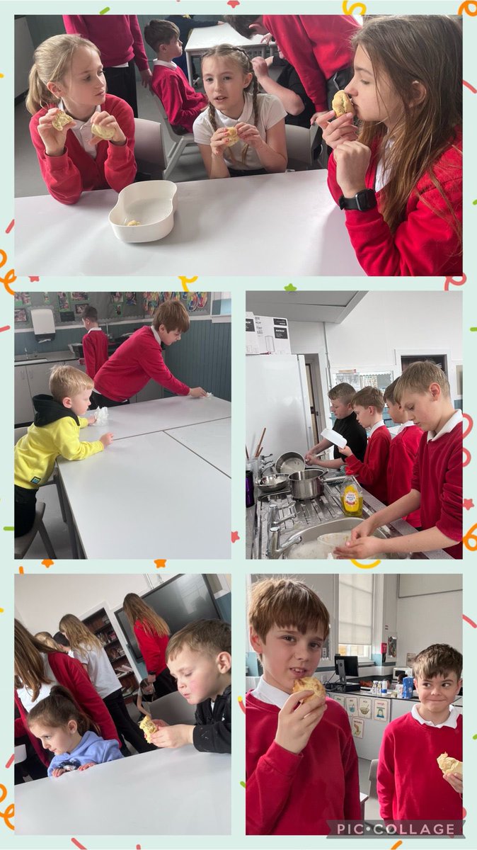 P6b enjoyed making scones with their nursery buddies today. #teamwork #socialskills #weighing #mixing #cooking