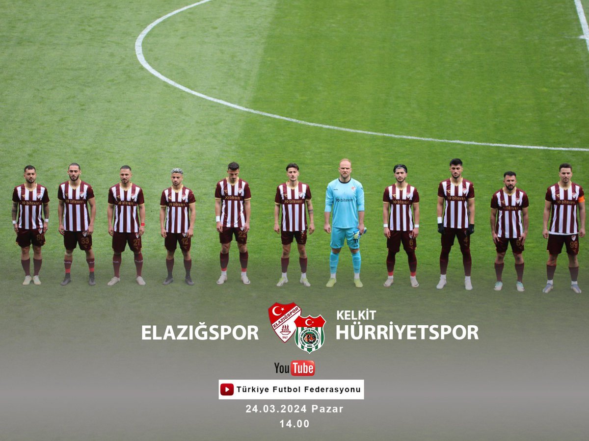 Bilgi;

24 Mart Pazar günü kendi saha ve seyircimiz önünde oynayacağımız Kelkit Hürriyetspor müsabakası Türkiye Futbol Federasyonu YouTube kanalından canlı yayınlanacak.