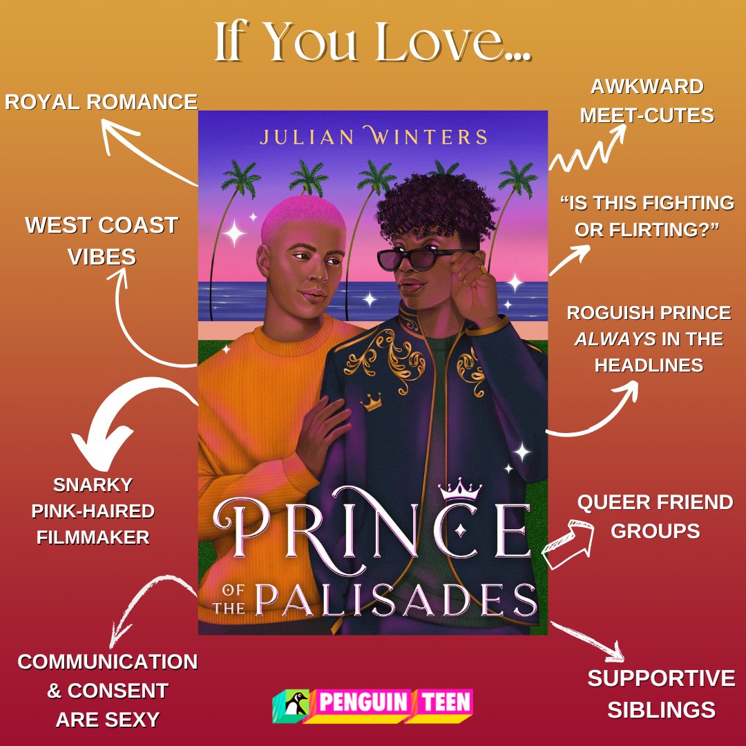 ✨️We're 6 months from #PrinceofthePalisades! Here's an unofficial guide for readers✨️ You want comps? ✅️ You want vibes? ✅️ You want a queer, Black prince accidentally falling for a commoner while trying to clean up his bad boy image? ✅️✅️✅️ penguinrandomhouse.com/books/735316/p…