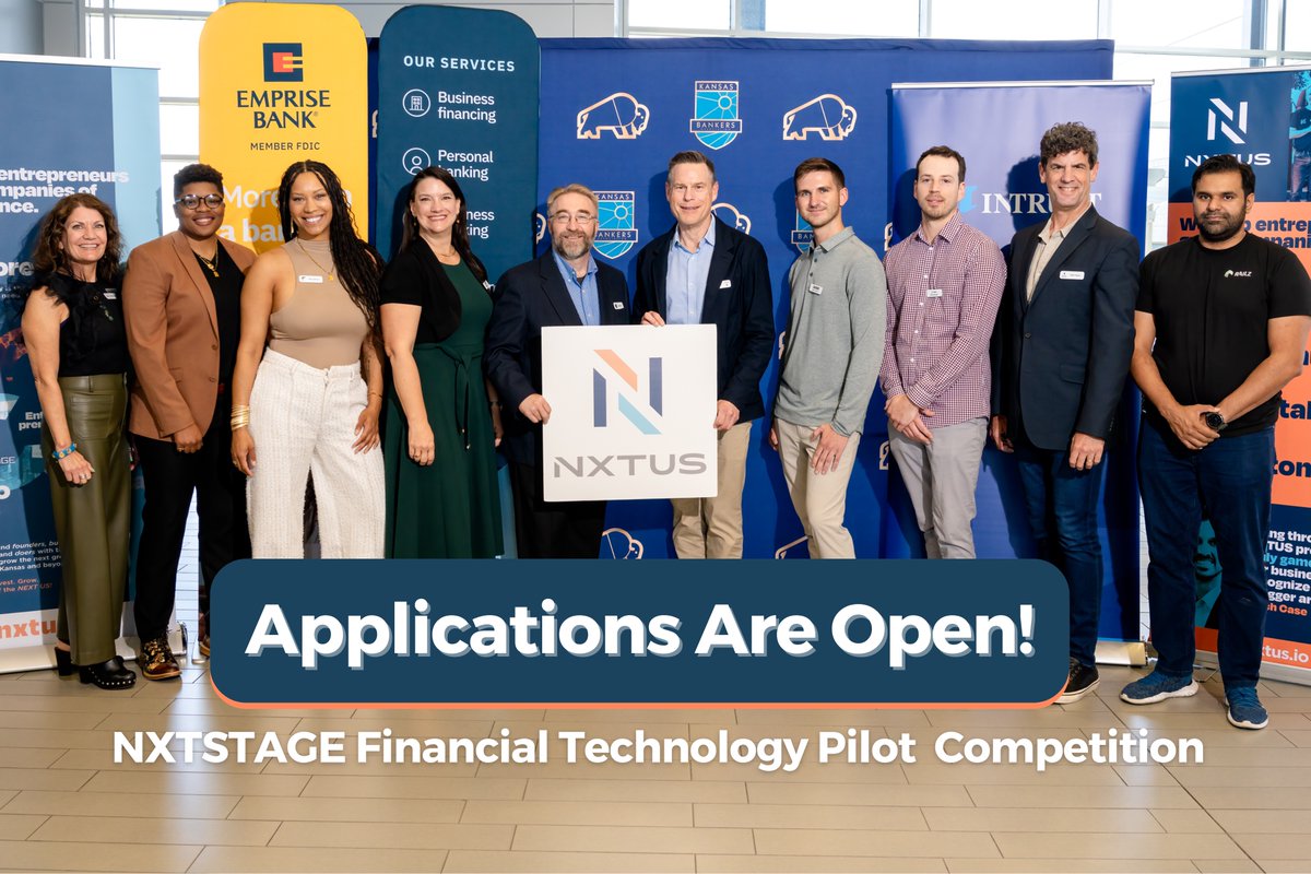 Calling all FinTechs! Applications are open for the 2024 NXTSTAGE Financial Technology Pilot Competition! 

This program allows FinTech startups to present their innovative technology solutions to prospective customers in Kansas.

Apply today: bit.ly/3PjDMbA