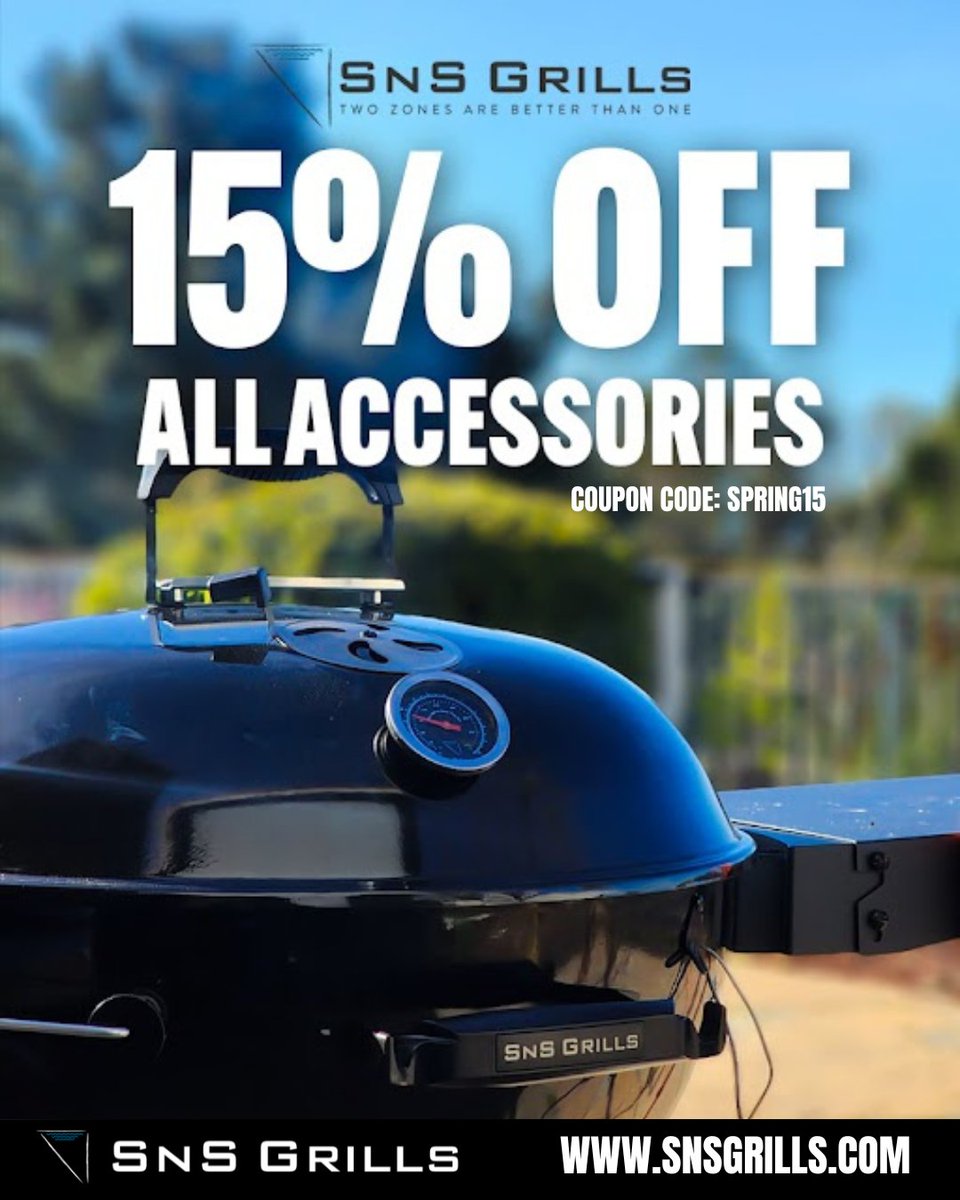 As the grilling season heats up, it’s time to ensure you’re fully prepared for all your backyard barbecues. Take advantage of our special promotion offering a 15% discount on all SnS grill accessories using CODE: SPRING15 - snsgrills.com