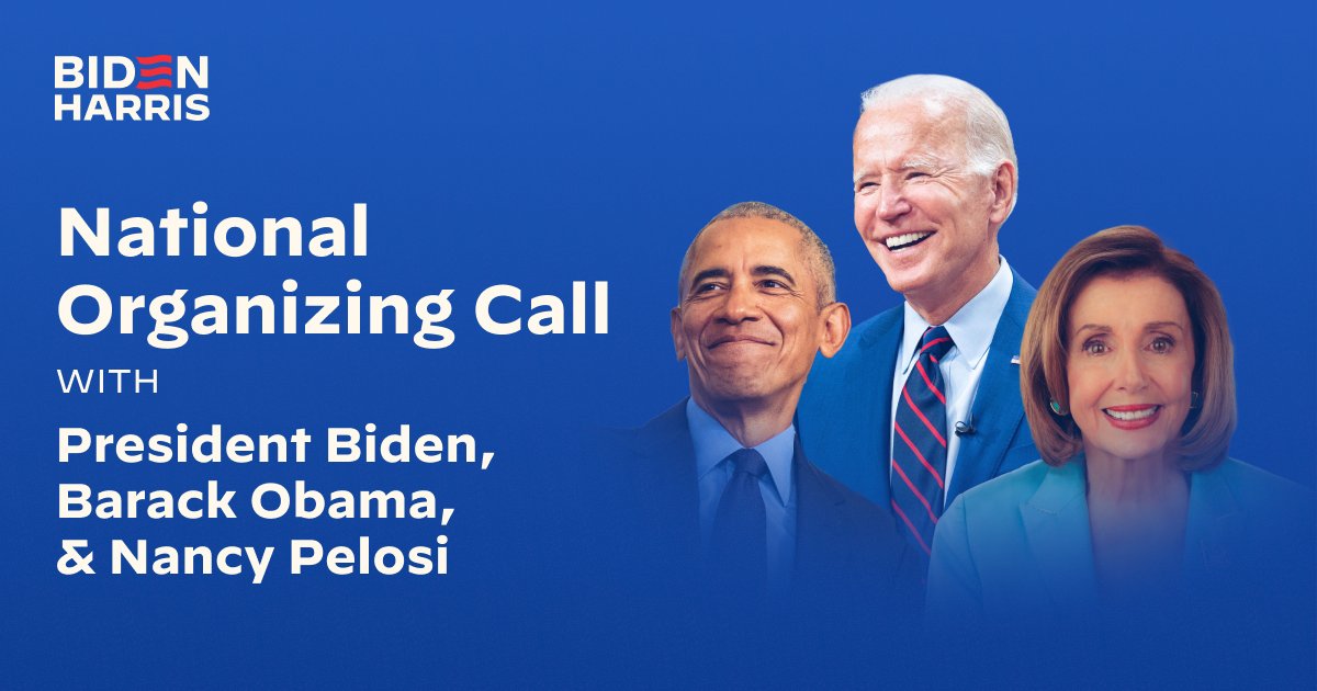 Barack Obama (@barackobama) on Twitter photo The Affordable Care Act is saving lives and providing folks with the coverage they need. And it's up to all of us to do what we can to protect it.
Join me and my friends <a href="/JoeBiden/">Joe Biden</a> and <a href="/SpeakerPelosi/">Nancy Pelosi</a> this Saturday at 12pm ET for a national organizing call. events.democrats.org/event/614337/ The Affordable Care Act is saving lives and providing folks with the coverage they need. And it's up to all of us to do what we can to protect it.
Join me and my friends <a href="/JoeBiden/">Joe Biden</a> and <a href="/SpeakerPelosi/">Nancy Pelosi</a> this Saturday at 12pm ET for a national organizing call. events.democrats.org/event/614337/
