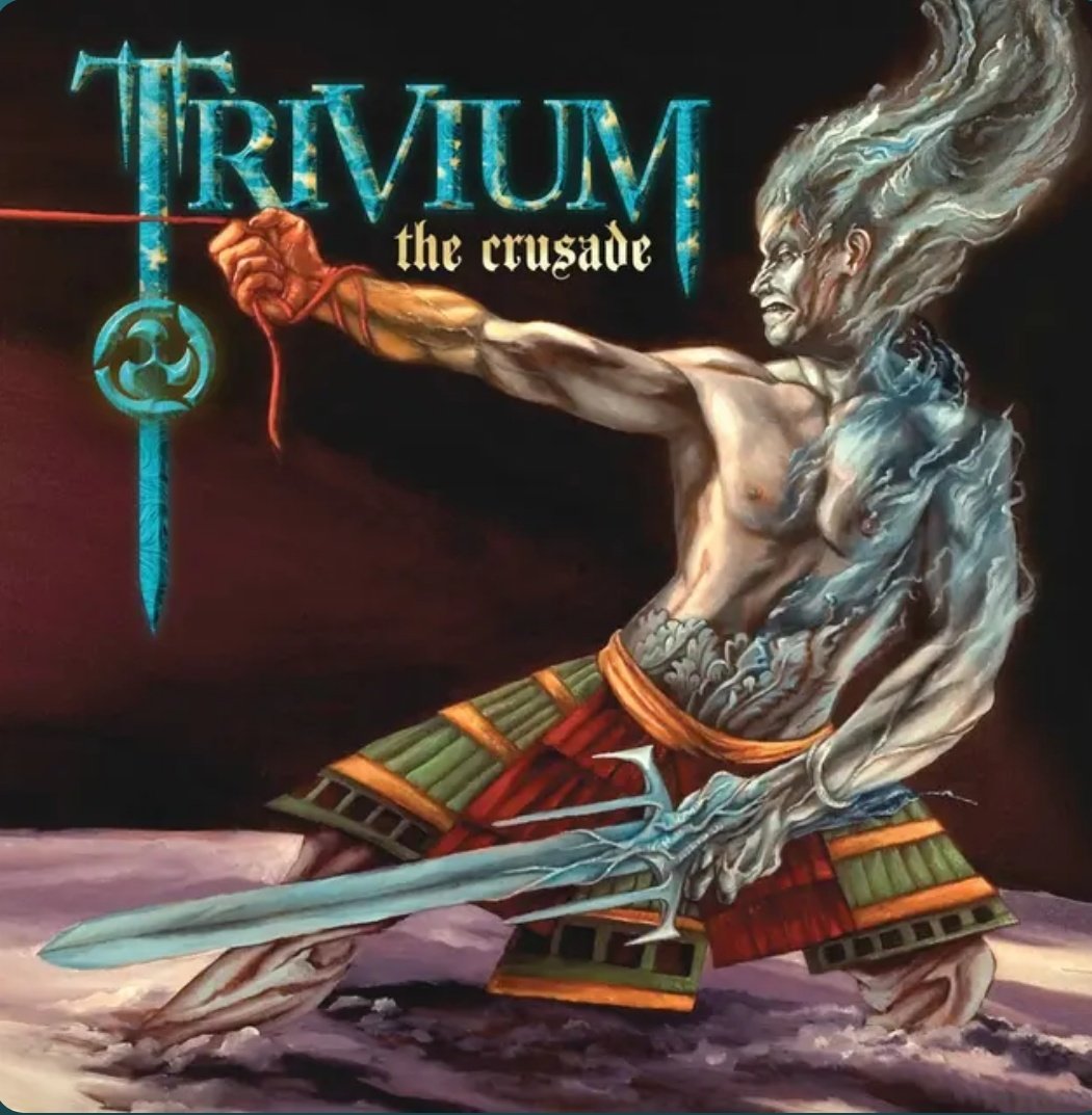 Share an album cover with sword in it.

I choose you: Trivium - The Crusade