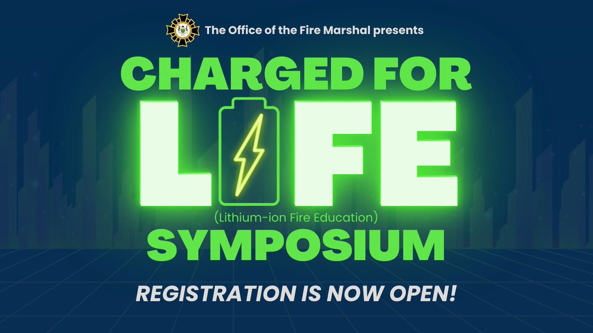 🔥🔋Ready for a spark of knowledge? ⚡️ The Charged for LiFE symposium is now open for registration! Join us to learn how we can tackle the challenges of lithium-ion battery fires in #Ontario. Secure your spot now! bit.ly/4anjPcd #ChargedForLiFE #LithiumIonBattery