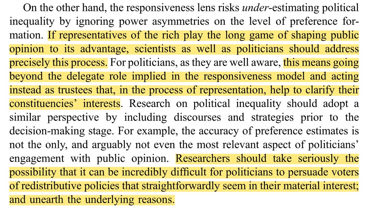 This, by @Flo_Fastenrath & Paul Marx, is an incredibly important paper. When (German left) politicians say their voters don't support redistributive tax policy they are (kind of) right. Huge methodological & political implications, some highlighted here. journals.sagepub.com/doi/10.1177/00…